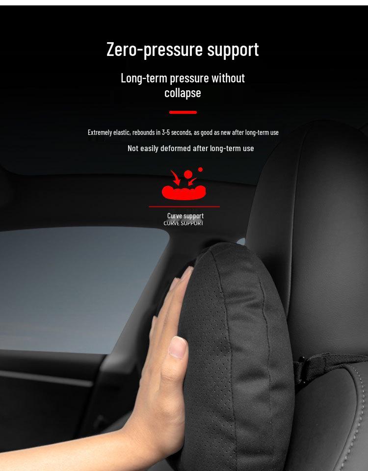 High-End Suede Neck & Lumbar Support Pillow for All Tesla Models