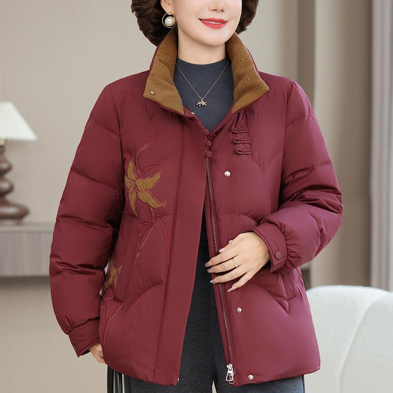Plus Size XL-6XL Middle Age Women's Down Coats Winter Short Parkas Elegant Loose Thick Warm Down Jackets Woman Outerwears