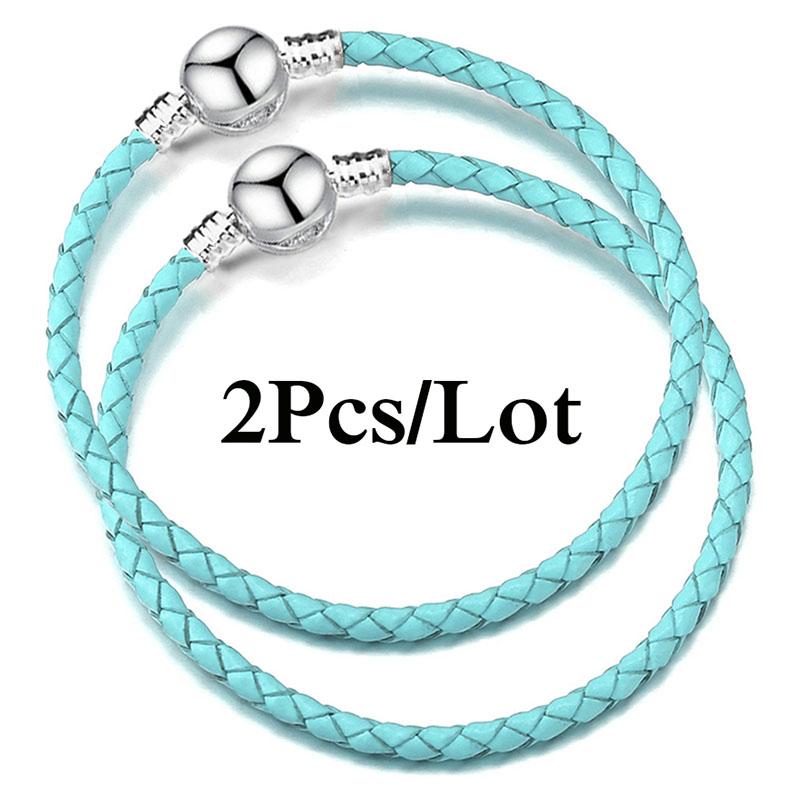 2 szt./partia Specjalna Oferta Skórzane Bransoletki Łańcuszkowe Pasują do Ręcznie Robionych Koralików Bransoletki z Charmsami Dla Par Pulsera Biżuteria Dla Kobiet Mężczyzn Hurtownia