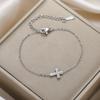 Teamer Embossed Cross Pendant Bracelet Stainless Steel Gold Color For Women Girls Fashion Romantic Vintage Jewelry Gift