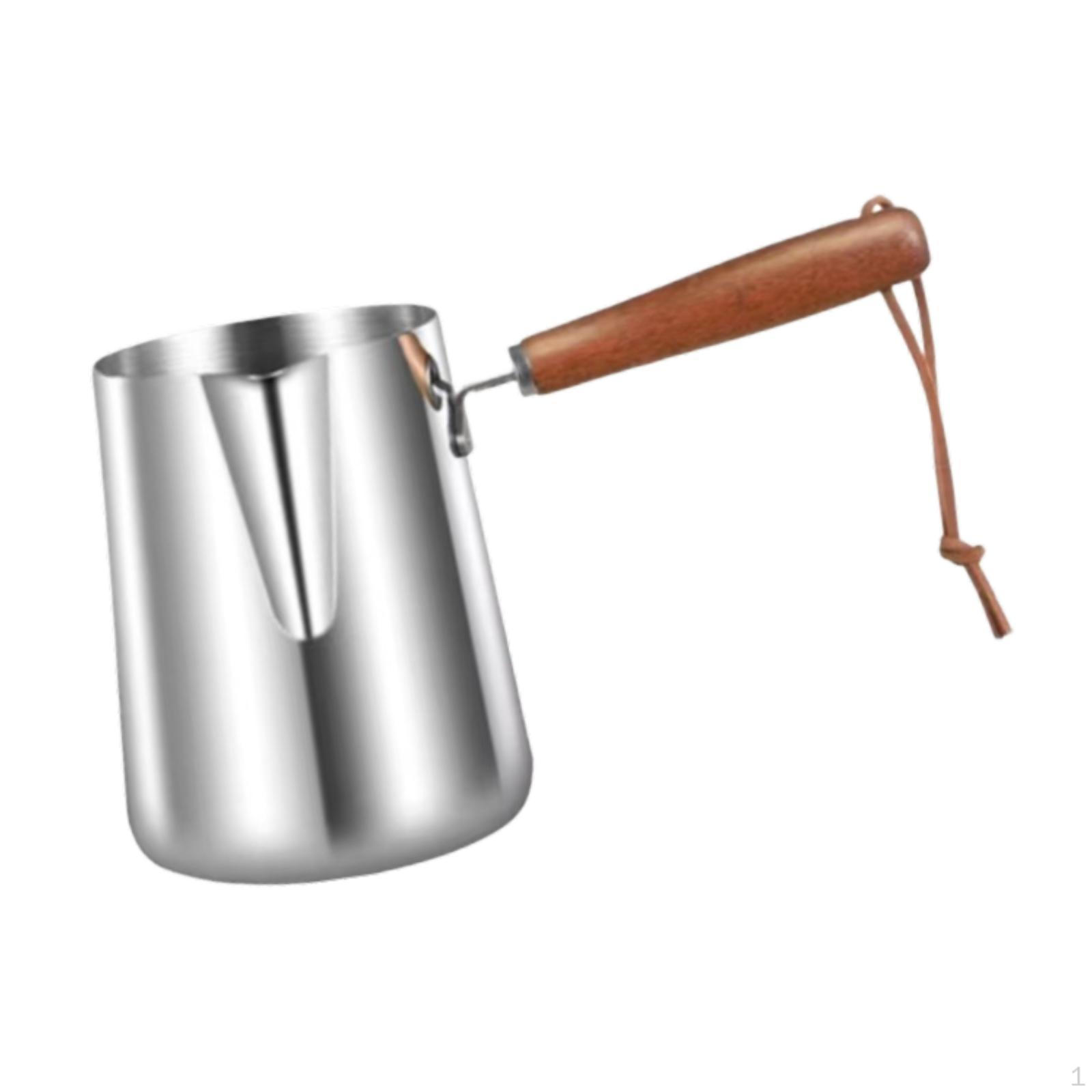 

Turkish Coffee Pot Kettle Stainless Steel Frothing Pitcher for Kitchen Household 350ml 6.5cmx9cm