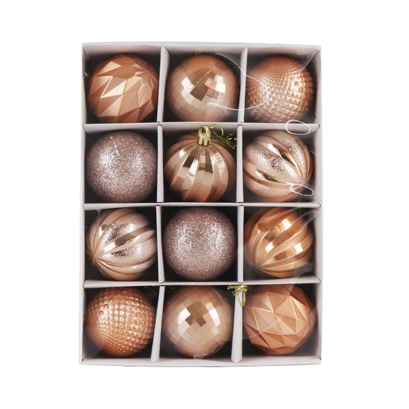 6cm Irregular Shape Christmas Ball Ornaments Set - 12pcs in Gift Box for Tree & Window Decorations