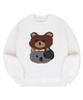 AMBLER Cat&Bear Boucle Embroidered Sweatshirt Amm1318 (Ivory)