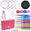 Colorful Detachable Carbonized Bamboo Circular Knitting Needle Set with Interchangeable Extended PU Cable