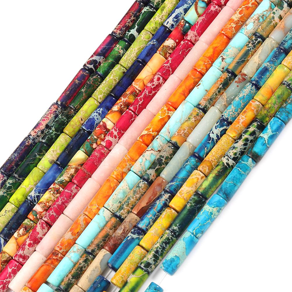 Намистини з природного осаду і яшми, імперська трубка, форма колони, вільні розпірні намистини для виготовлення ювелірних виробів 15 дюймів