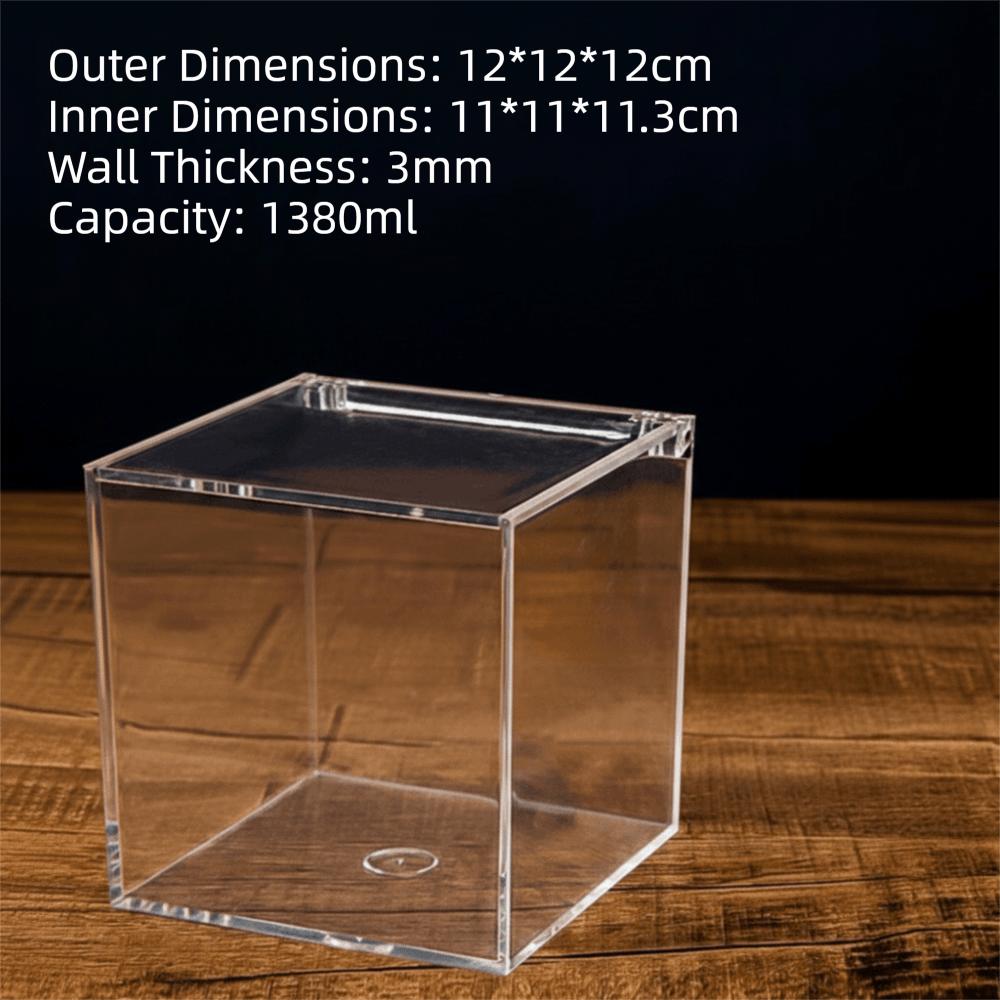 Square Cube Acrylic Box With Lids Stackable Design Transparent Container Transparent Case Clear Cube Box Decorative Use