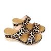 Foreign Trade Large Size Women's Shoes Retro Beach Wedge Sandals Summer Sandals Leopard Print Platform Fish Mouth Slippers Spot