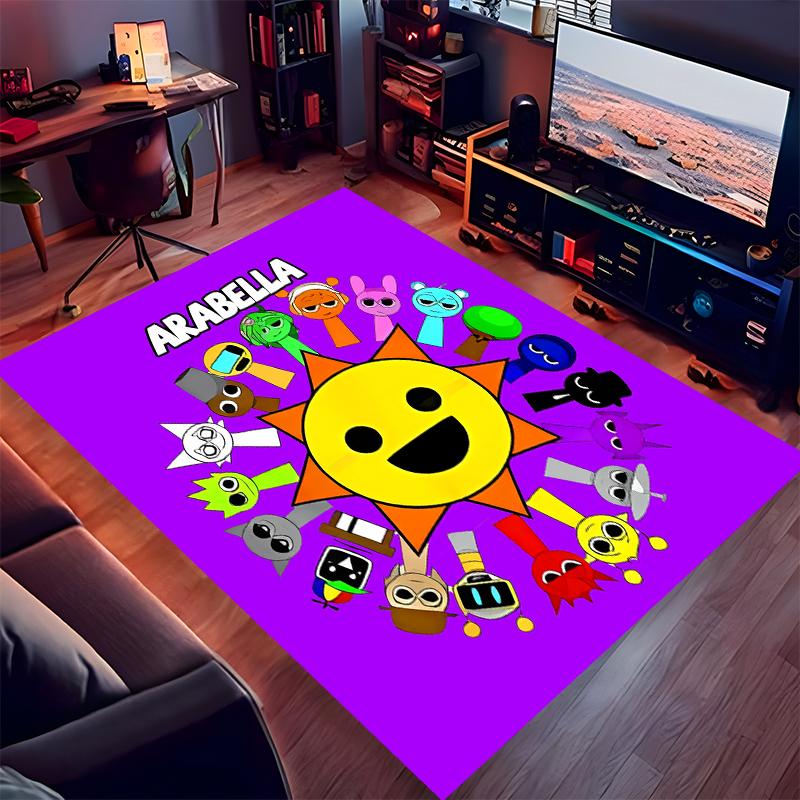 Custom personalization Sprunki themed Print Area Rug - Soft, Washable Non-Slip Indoor Mat,Living Room,Home&Office Decorative Rug
