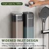 500ml Dark Gray ABS 2-Chamber Wall-Mounted Refillable Shampoo & Conditioner Soap Dispenser for Bathroom & Hotel Use No Drill