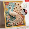 DIY Pearl Peacock 5D Rhinestone Art Kit for Adults Round Half Pearls Wall Decoration Handmade Craft Gift Frameless