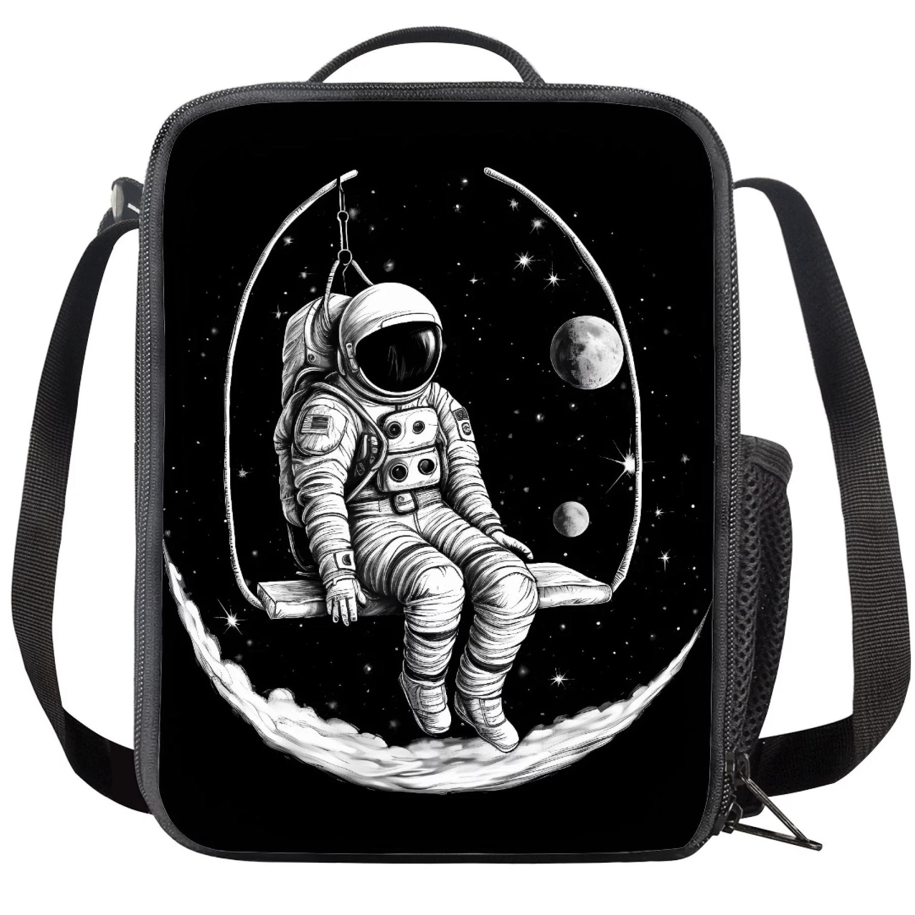 Galaxy Astronaut Print Moderne Geïsoleerde Lunchtas Herbruikbaar en Draagbaar Ontwerp Lunchbox Voedselcontainer voor Unisex Kinderen School Picknick Praktisch Gebruik