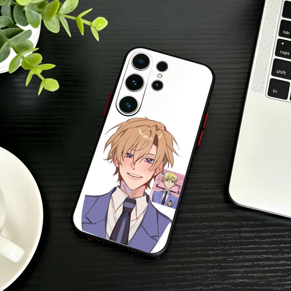 Ouran High School Host Club Handyhülle für Samsung S26, S25, S24, S23, S22, S30, S21, Ultra, Plus, FE 5G, schwarze Softcover-Hülle