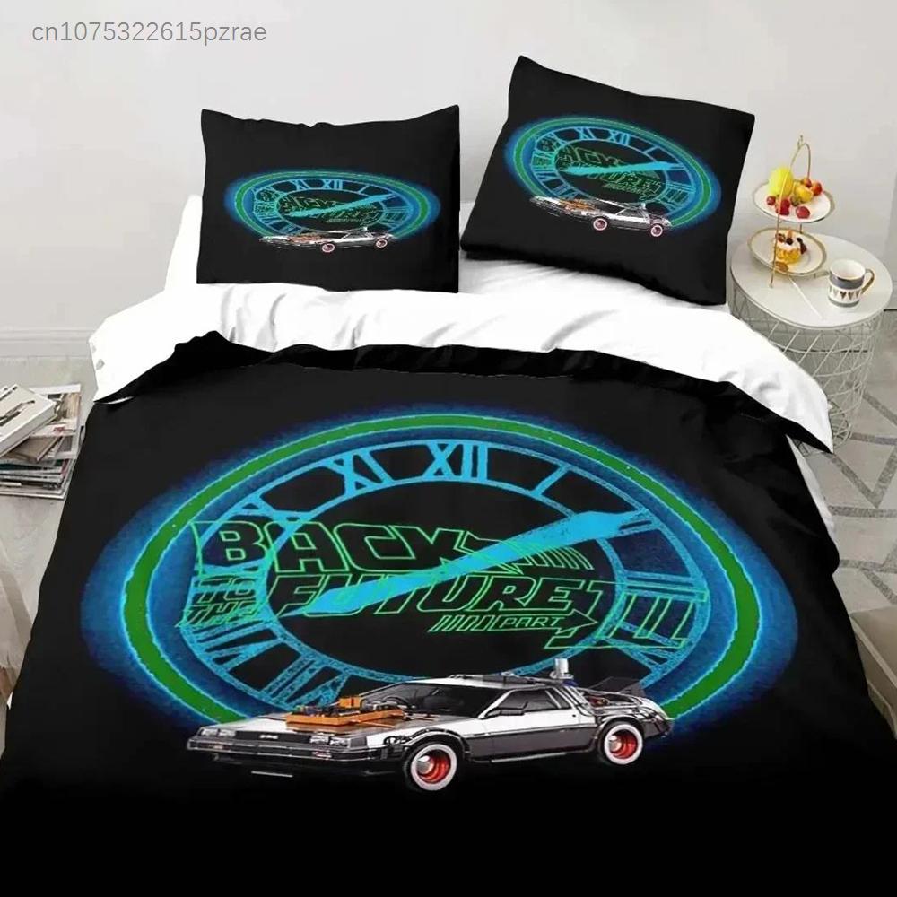 3D Back To The Future Classic Movie Retro Bedding Set Bed Three Piece Set Single Double Bed Queen Size King Quilt Cover Boy Gift
