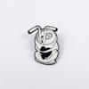 Black & White TV Player Brooch: Creative Heart-Shaped Alloy Badge for Bags, Clothing, Hats
