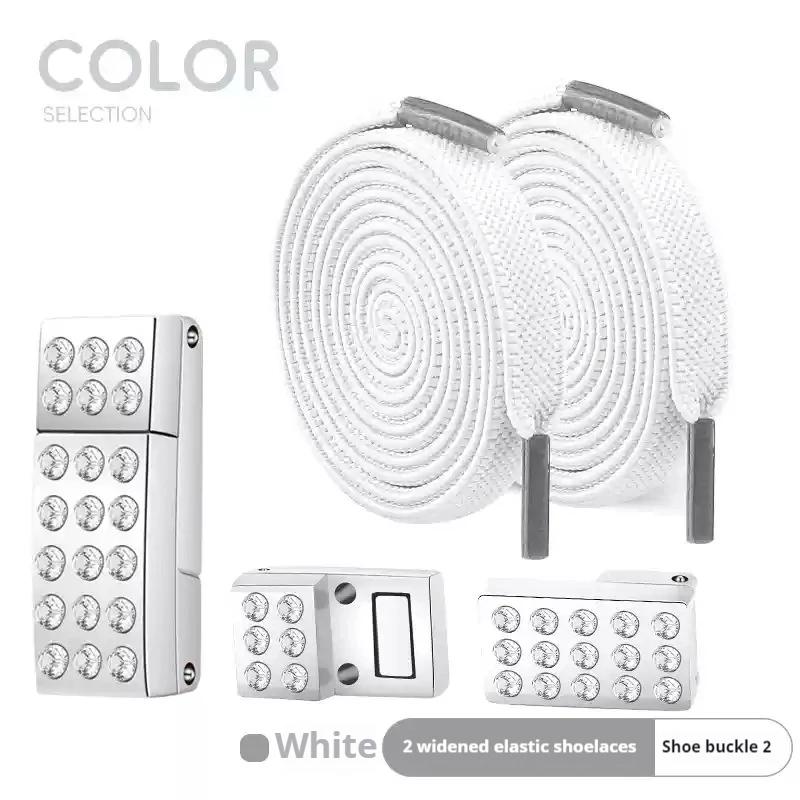 Diamond Elastic Laces Sneakers Magnetic Shoelaces Without Ties Tennis Women No Tie Shoe Laces Flat Wide Shoelace Shoe Accessorie