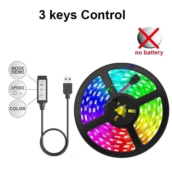 

5 В Usb светодиодные лампы для комнаты 5050 RGB светодиодная лента 5 10 метров диодная лента игровое украшение ледяная гирлянда бар освещение клейкая светодиодная лента None Waterproof&1m