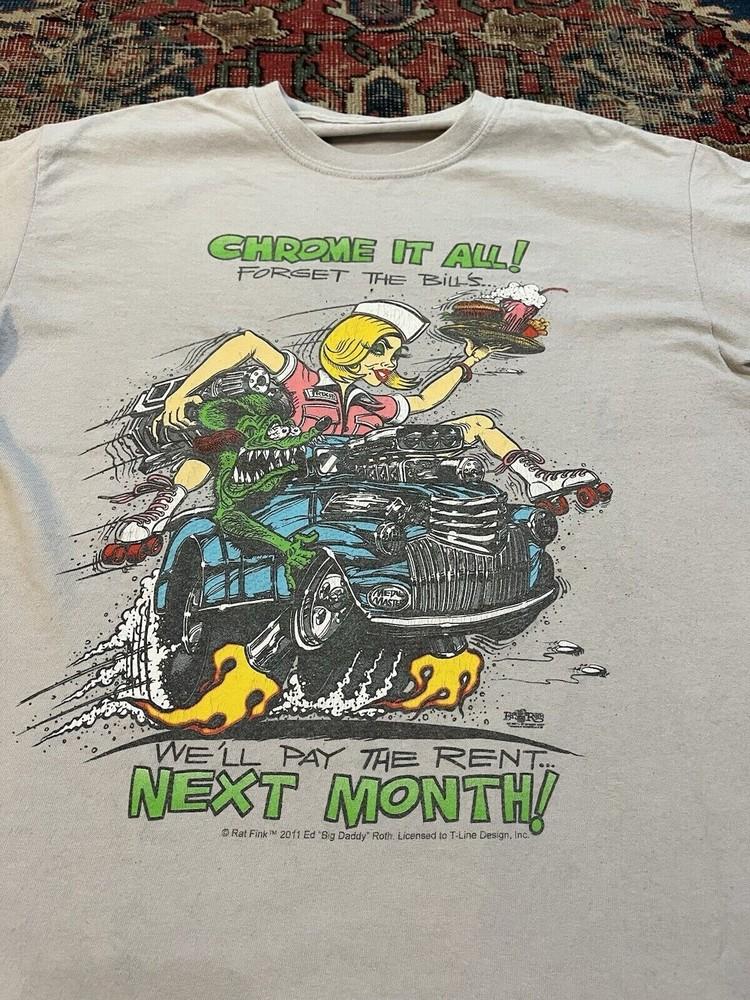 

Vintage Ed Big Daddy Roth Rat Fink Men#039; Cotton S5XL TShirt ICE GRAY FN774 Unisex T-Shirt S