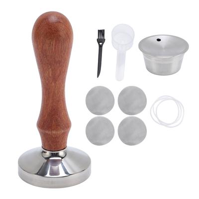 Stainless Steel Coffee Capsule with Tamper Easy Cleanup Long Lasting Reusable Refillable Coffee Pod