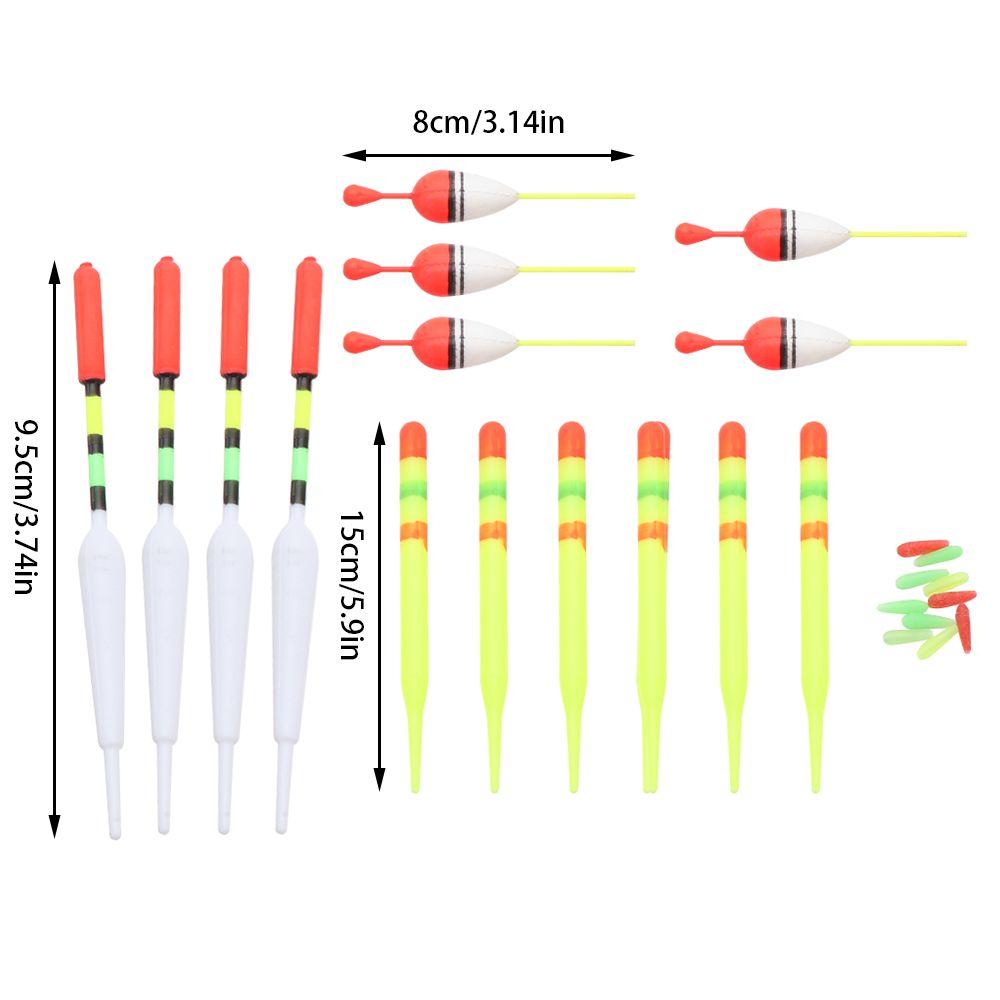 15Pcs Vertical Buoy Sea Fishing Floats Assorted Size Rubbers Fishing Lures for Most Type of Angling with Attachment