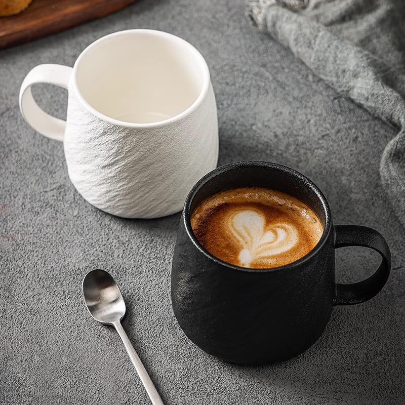 Simple Rock Pattern Household Couple Cup Ceramic Large-Capacity Drinking Cup Niche Boys Water Cup Teacup