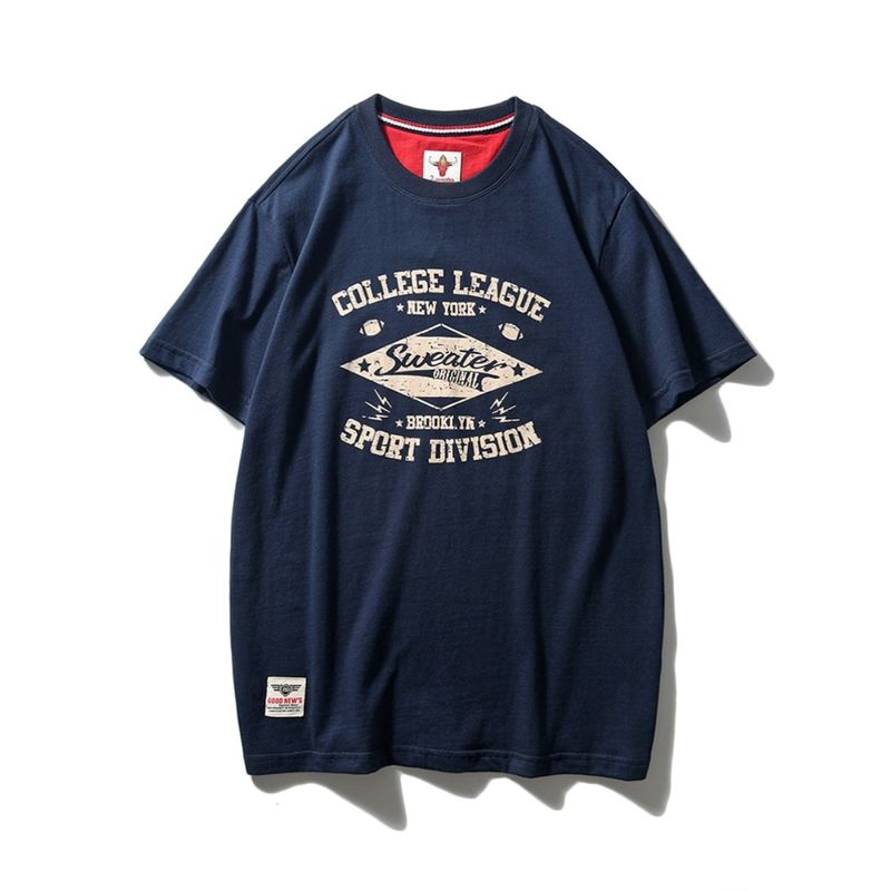 Export Export to Domestic Sales American Retro Pure Cotton Short-Sleeved T-shirt Men's Trendy Summer All Cotton Base White T-shirt