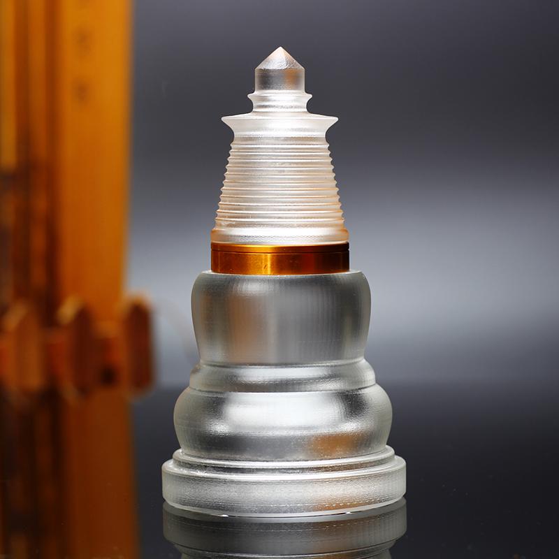 Sealed Crystal Glass Bottle for Nectar - Five-Element Pagoda Table Ornament