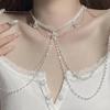 Long Fringe Shoulder Necklace Clavicle Chain Jewelry Ornament Y2K Multi-layer Tassel Chain  Banquet