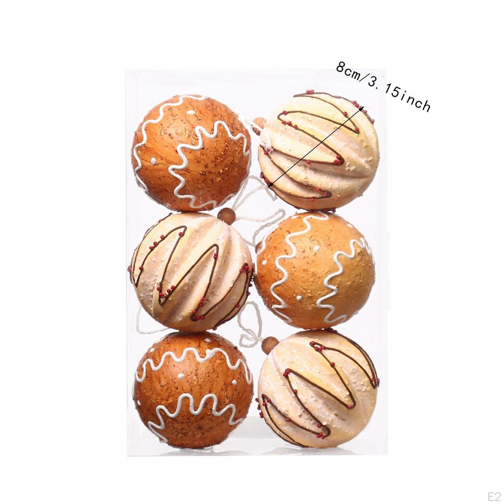 6 Stück Weihnachtskugel-Ornamente Baumschmuck Weihnachtsdekor Anhänger Tropfen