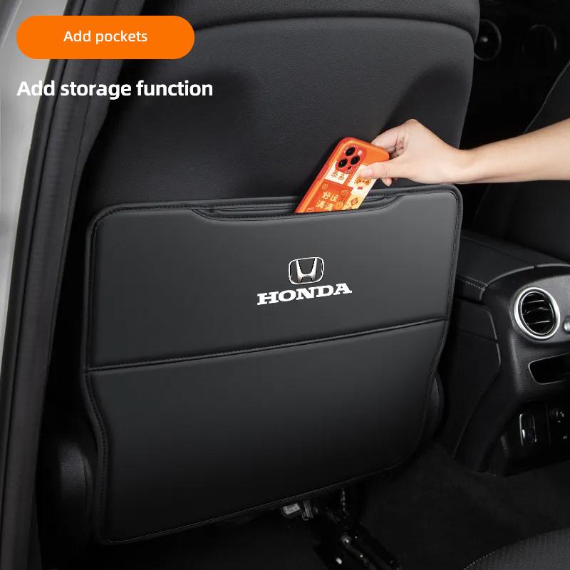 Leather Car Seat Protection Pads Pocket Storage Mat For Honda Civic Accord Crosstour Spirior Odyssey Avancier UR-V Sienna CR-Z IH6