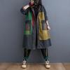 Oversized Autumn Denim Long Hoodies Trench Coat Women Modis Print Patchwork Ladies Windbreaks Casual Loose Woman Trench