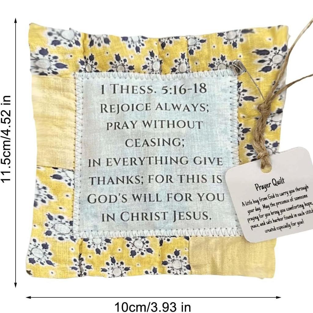 Nueva Bolsa de Tela Pequeña Creativa con Cruz y Palabras de Oración Colcha Colorida con Puntadas de Acolchado Colcha de Oración