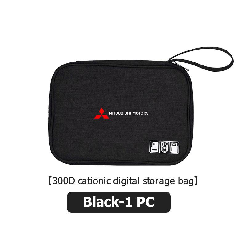 

For Mitsubishi Car Data Cable Storage Bag Waterproof Travel USB Data Line Organizer Accessories Outlander Lancer Eclipse Mirage
