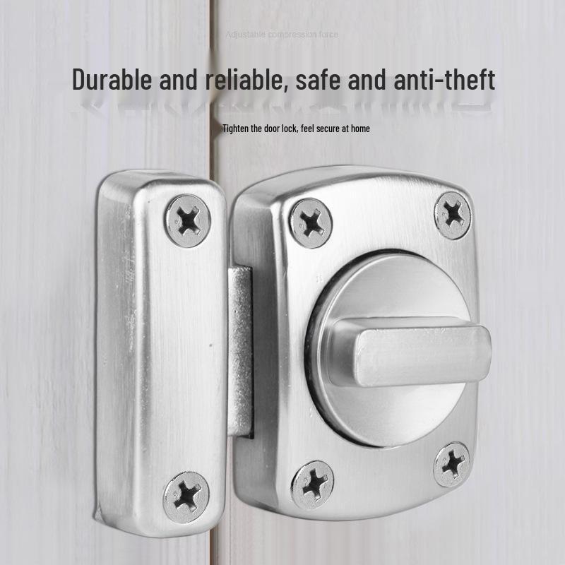 Home Bedroom Anti-theft Rotating Door Knob Bolt - Hole-Free, Fits Left/Right Hinges