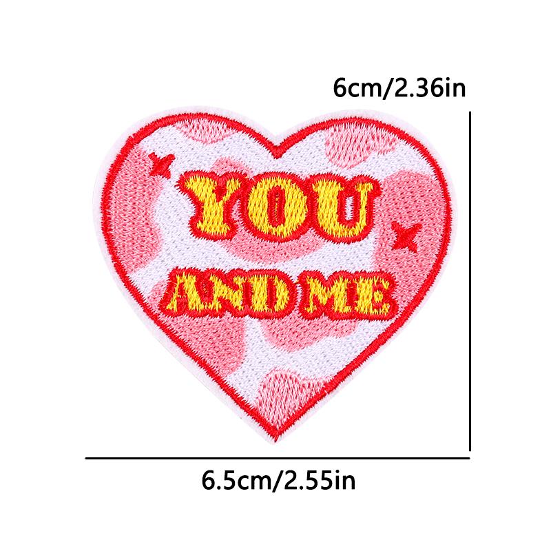 Lips Love Heart Patch Cartoon Embroidery Patch DIY Iron On Patches For Clothing Thermoadhesive Patches On Clothes Sewing Sticker