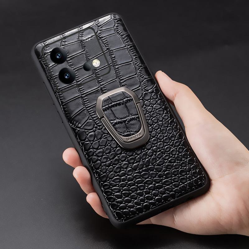 High-end genuine leather protective cover for iQOO Neo9 with crocodile pattern- Neo9Pro all-inclusive case.