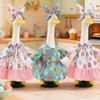 Easter Goose Outfit Clothes for 23" High Cement Plastic Goose Statue Outdoor Lawn Goose Dress And Hat Set for Garden Yard Patio Decor