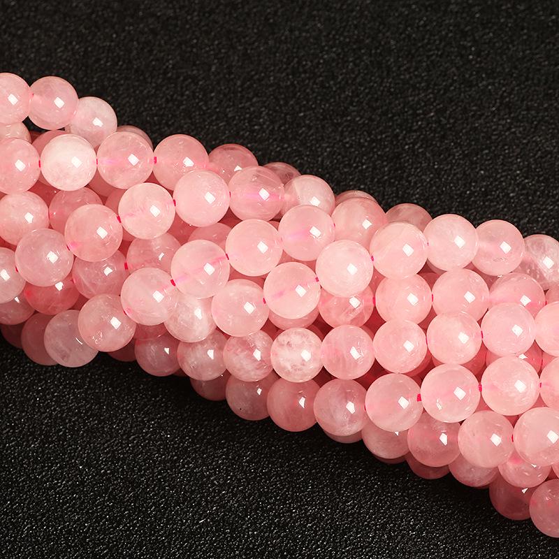 Madagascar Rose Quartz Round Beads for DIY Jewelry: Loose Beads for Crystal Bracelets & Necklaces.