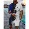 Traje deportivo casual transpirable para hombre al aire libre camiseta pantalones cortos verano estampado 3D traje para adulto