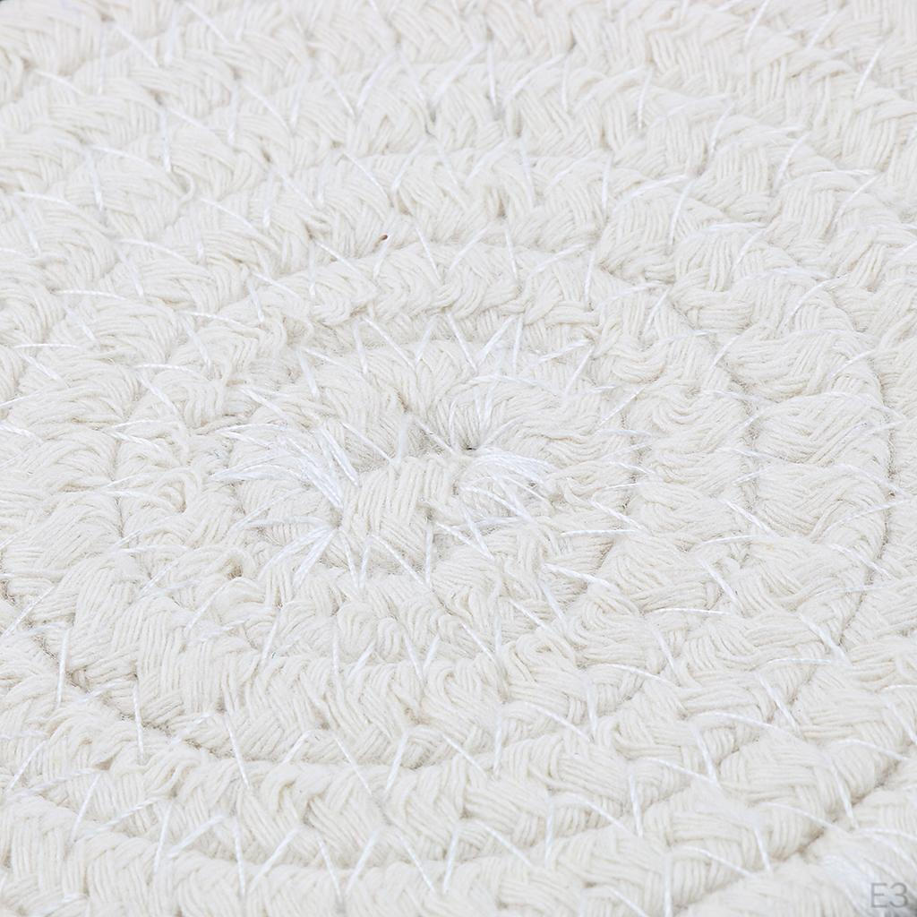 11cm 4.3 '' Table Mat Braided Cotton Round Rug Carpet Cut Kitchen Accessories