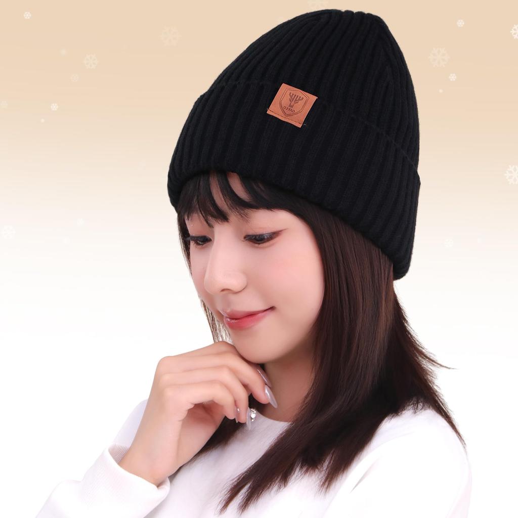 OZERO Knit Hat with High Knit and Fleece One Size Fits and Perfect for Sports and Thick Yarn Knit Lining, Warm, Thick, Winter, Unisex, All, Warm,