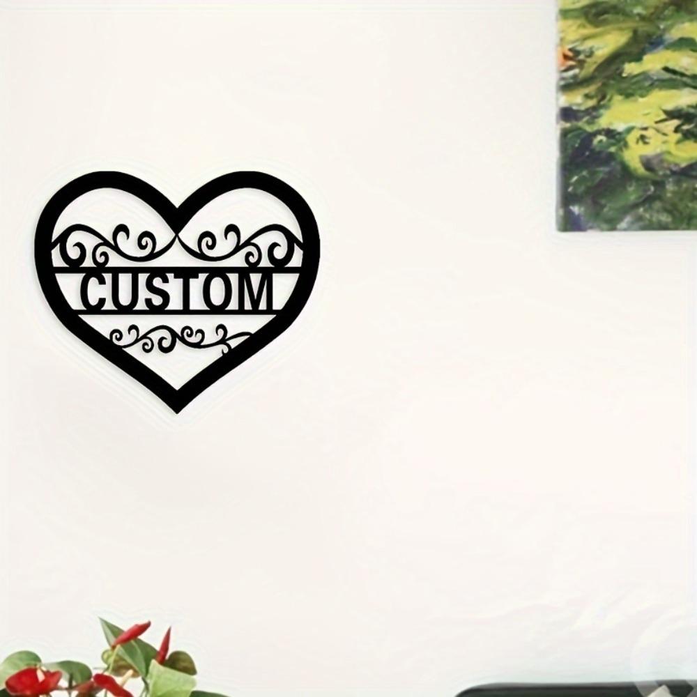Custom Metal Heart Wall Art Sign for Home Garden Porch Valentine Decor