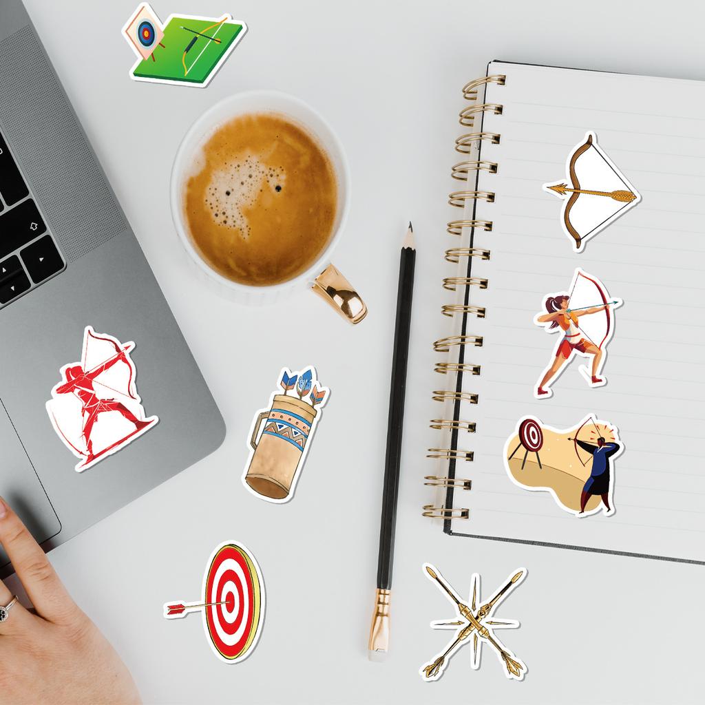 50 Pieces of Shooting Sports Graffiti Stickers, Guitar Luggage Waterproof Decorative Stickers, Children's Creative DIY Stickers