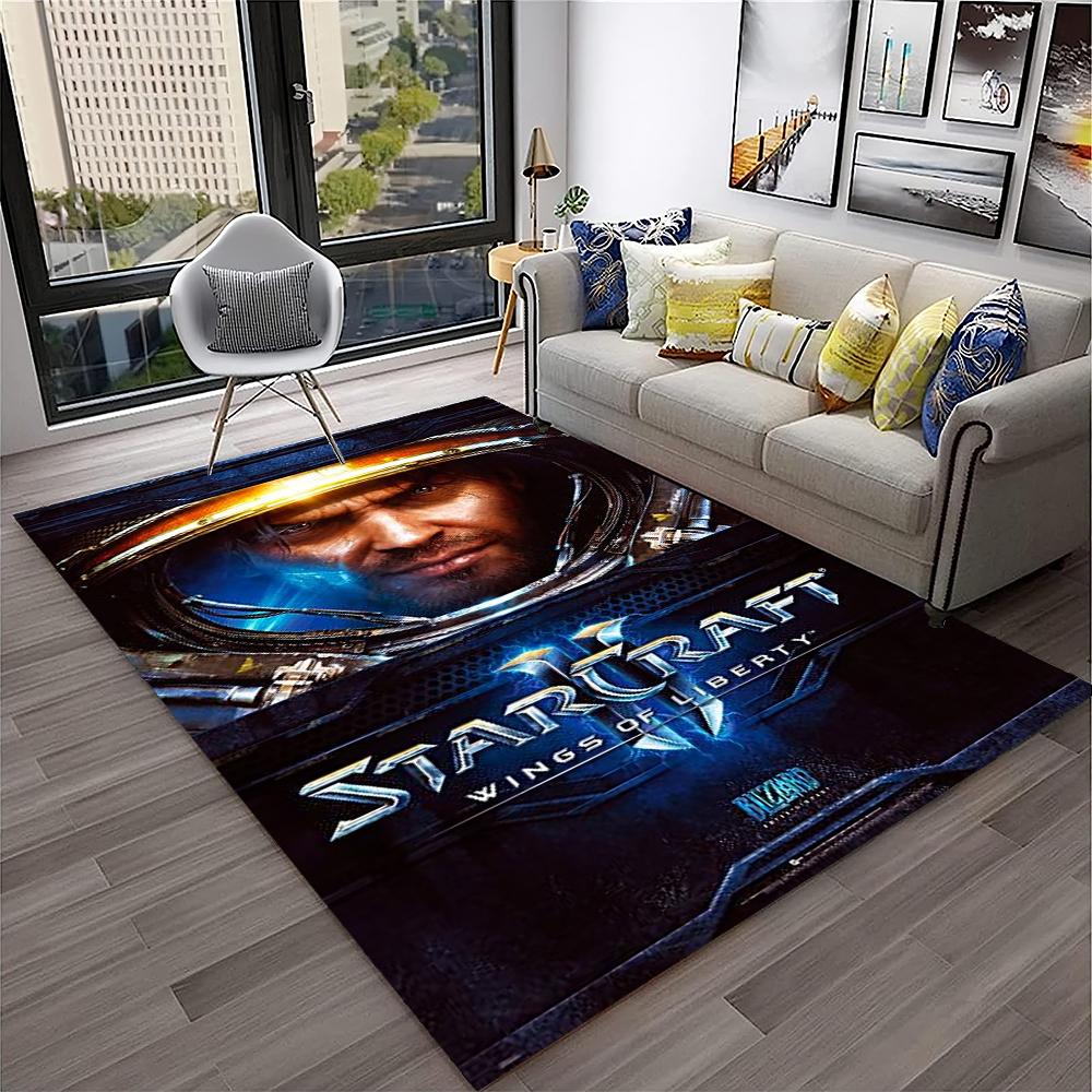 3D Retro Spiel StarCraft Gamer Teppich Teppich für Zuhause Wohnzimmer Schlafzimmer Sofa Fußmatte Dekor, Kinder Spielbereich Teppich Rutschfeste Bodenmatte