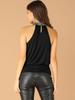 Allegra K Christmas Halter Neck Tank Top with Sleeveless Blouson Size XL Women's Sequins, Top, Black,