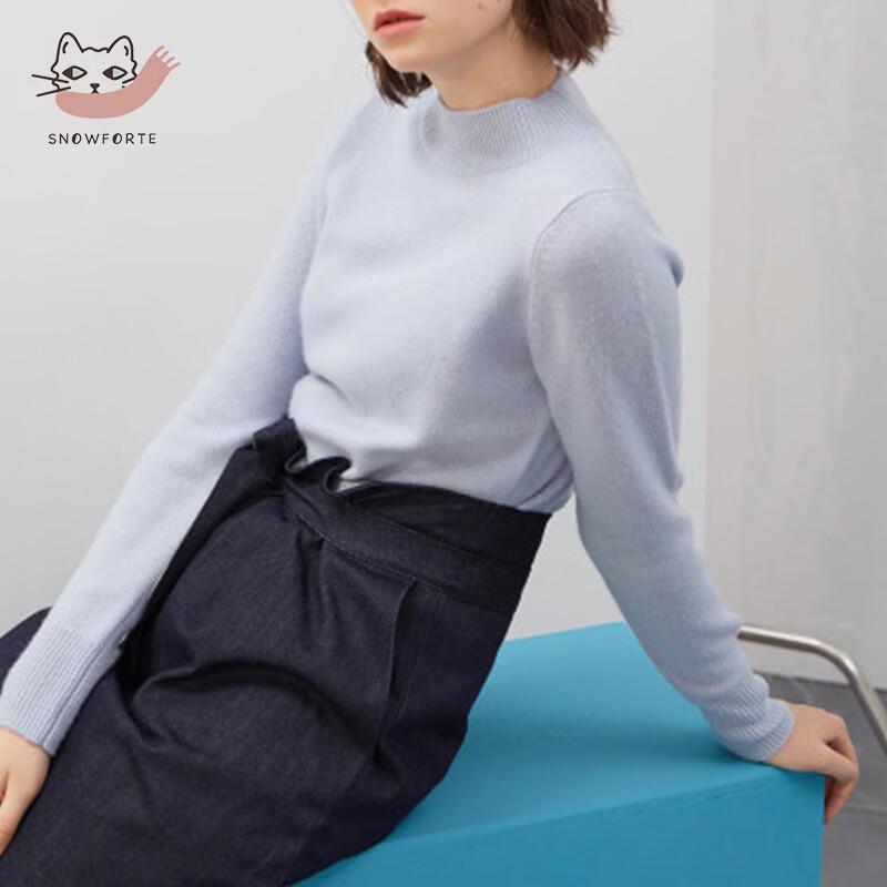 Sinuofude Women's Cashmere Blend Semi-High Neck Sweater
