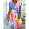 Elegantes kurzärmeliges Damenkleid für Frühling und Sommer, Modischer Print-Stil, Elegantes und schickes A-List-Kleid