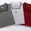 Plus Size Casual Loose Short Sleeve Men 'S Cotton Stripe T -Shirt With Slit Thin Men 'S Polo Shirt 45 -110kg 