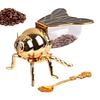 Recipiente Creativo con Forma de Abeja para Almacenar Miel, Dispensador, Tarro de Miel de Abeja, Tarro de Especias y Condimentos de Cocina con Cuchara y Soporte de Almacenamiento