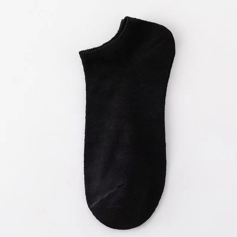 Men's Spring and Summer Thin Leisure Sports Soft and Comfortable Low Top Solid Color with Shallow Mouth Short Cotton Socks