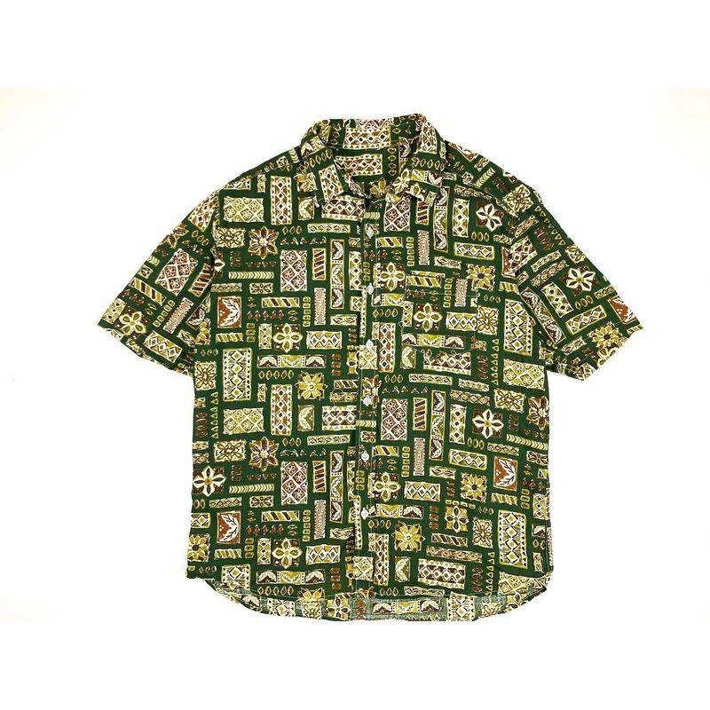 Export Japan Men and Women COUPLE'S Retro Print Summer Short Sleeve Shirt Hawaiian Hong Kong Style Casual Pure Cotton Shirts